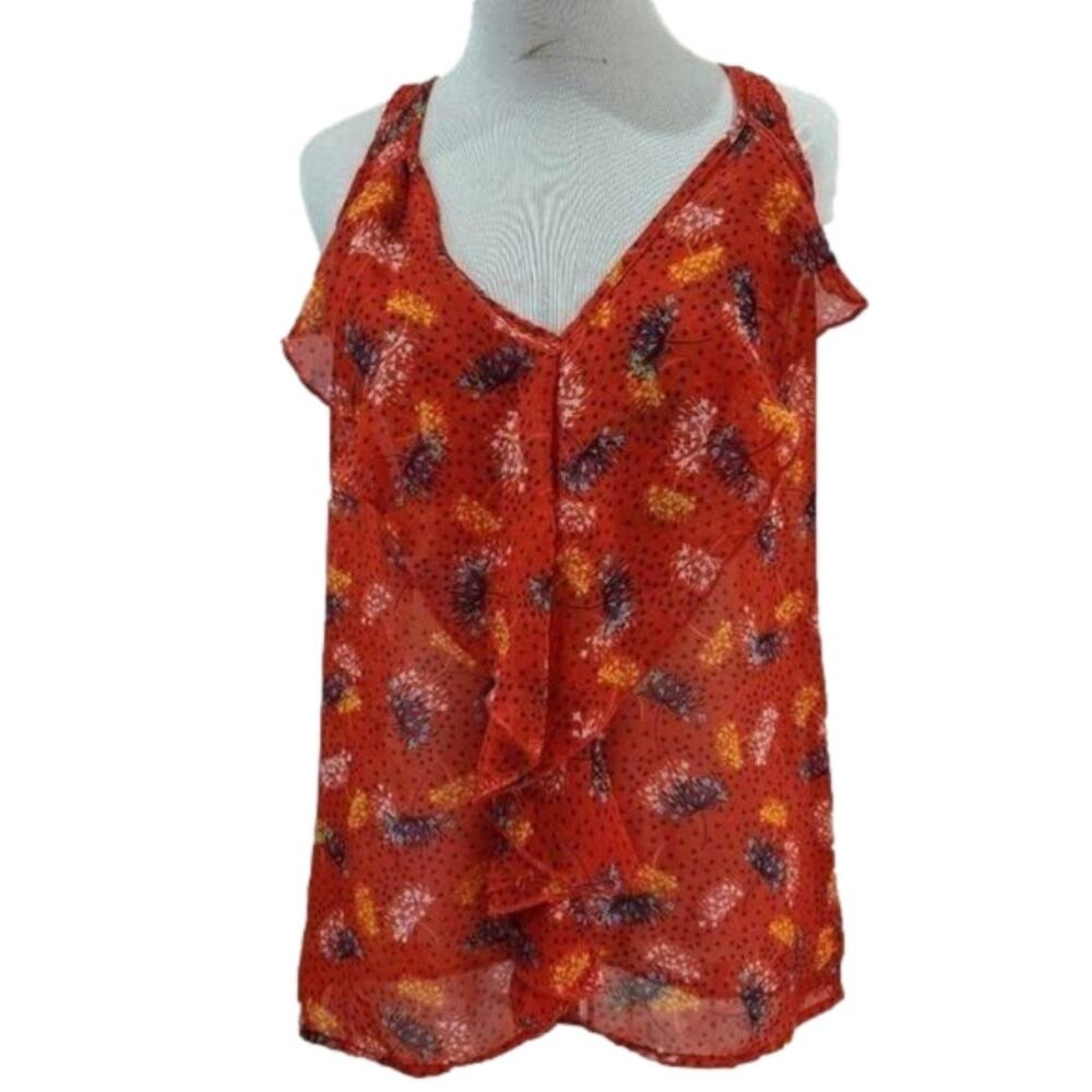 Loila Dandelion printed shear tank top bunched